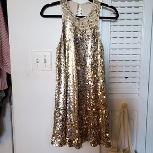 Golden Sequin Party Dress